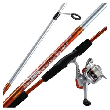 Okuma Steeler XP Spinning Combo 6ft 6in 2pc Blaze Orange black-bomb Okuma Steeler XP Spinning Combo 6ft 6in 2pc Blaze Orange black-bomb