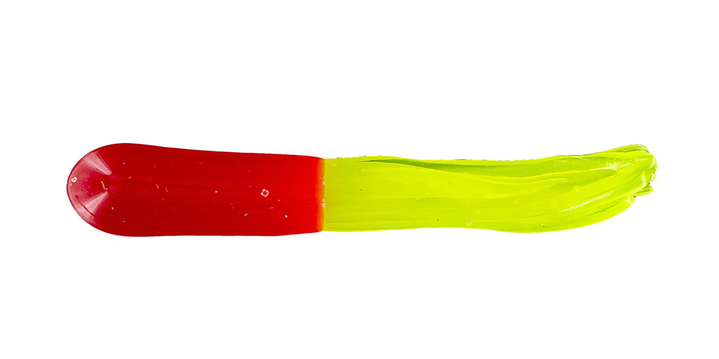 Big Bite Crappie Tubes 1.5in 100ct Red/Chartreuse