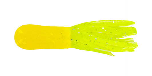 Big Bite Crappie Tubes 1.5in 10ct Yellow/Chartreuse Sparkle