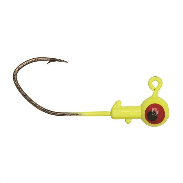 Eagle Claw Pro-V Ball Jig Head 1/8 10ct Chartreuse