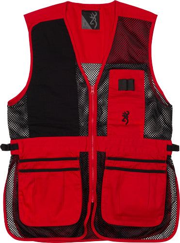 Browning Mesh Shooting Vest - R-hand Sm Black/red Trim