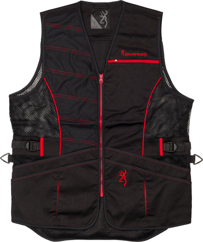 Browning Ace Shooting Vest - R-hand Xl Black/red Trim
