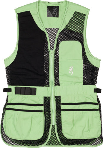 Browning Mesh Shooting Vest R- - Hand Women's Sm Black/neomint