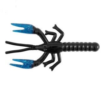 Zoom Lil Critter Craw 4\" 12/bag Black/Blue Claw