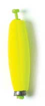Eagle Claw Float Cigar Foam Weighted Snap-On Chartreuse 2ct 21/2"