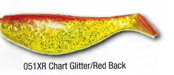 Luckie Strike Shad Minnow MC 3" 100ct Chart Glitter/Red Black