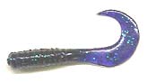 Action Bait 3" Curly Grubs 25pk Electric Blue Grape