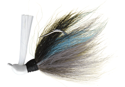 Booyah Bucktail Jig 1/8 White Aqua Shad