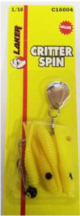 Eagle Claw Laker Critter Spin 1/8 Yellow/Black/Dot