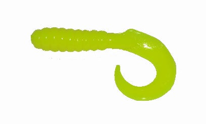 Big Bite Curl Tail Grub 2" 10ct Opaque Chartreuse