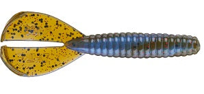 Strike King Rage Twin Tail Menace Grub 4" 8ct Blue Craw Red Flake