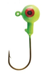 Eagle Claw Ball Jig Head 1/4 10ct Lime/Chart