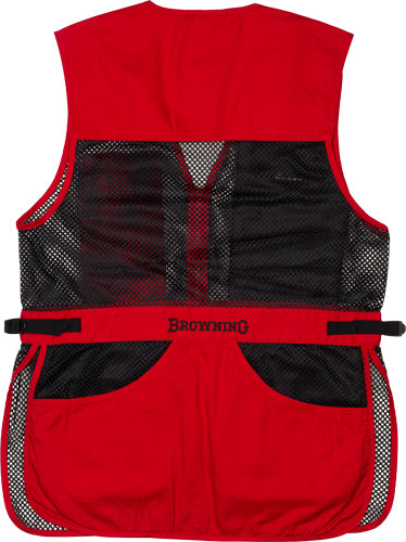 Browning Mesh Shooting Vest - R-hand Med Black/red Trim